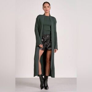 NWT Elan Moss Green Duster Cardigan Jacket - L